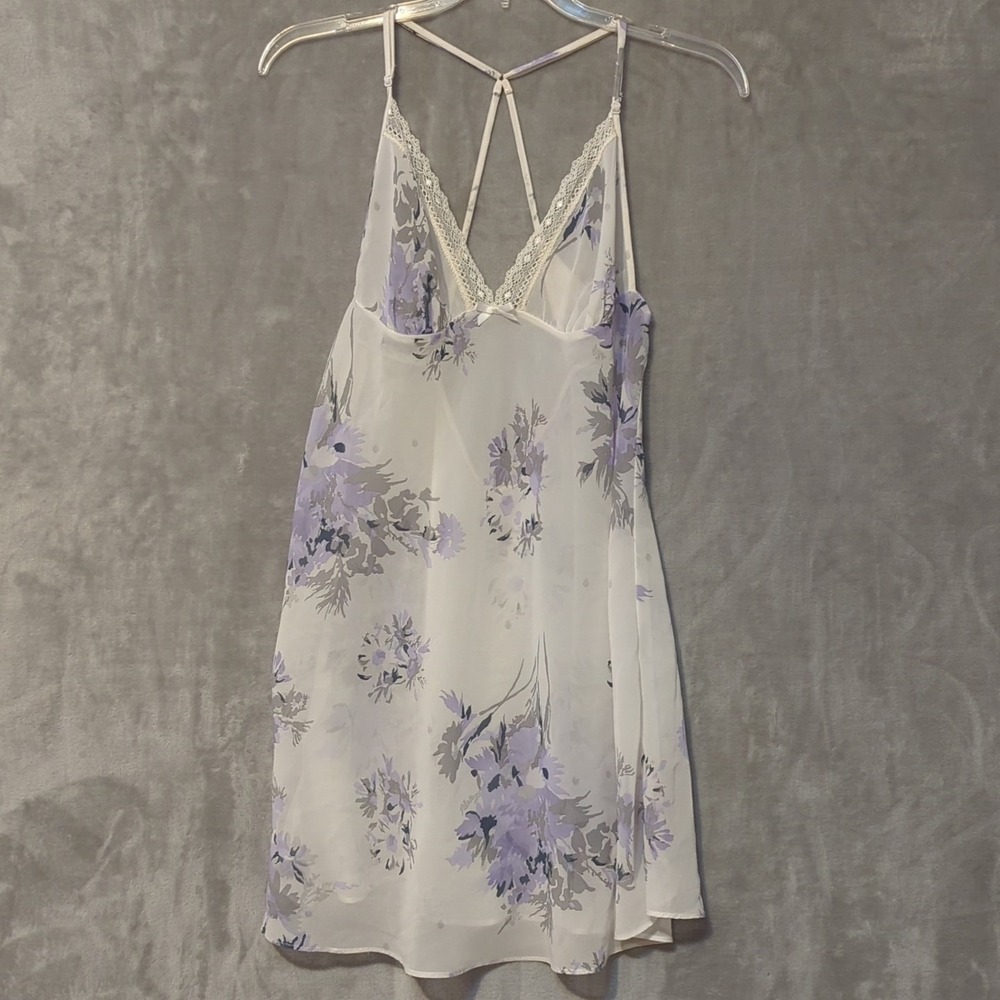 La Vie En Rose Medium Womens Lingerie Teddy Negligee Floral And‎ Lace Trim